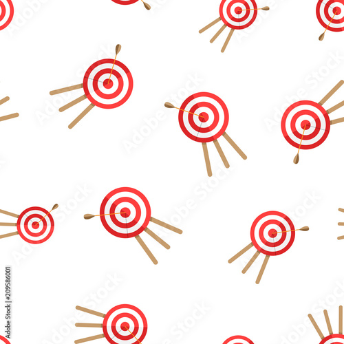 Target aim icon seamless pattern background. Business concept vector illustration. Dartboard sport target symbol pattern.