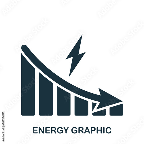 Energy Decrease Graphic icon. Mobile app, printing, web site icon. Simple element sing. Monochrome Energy Decrease Graphic icon illustration.