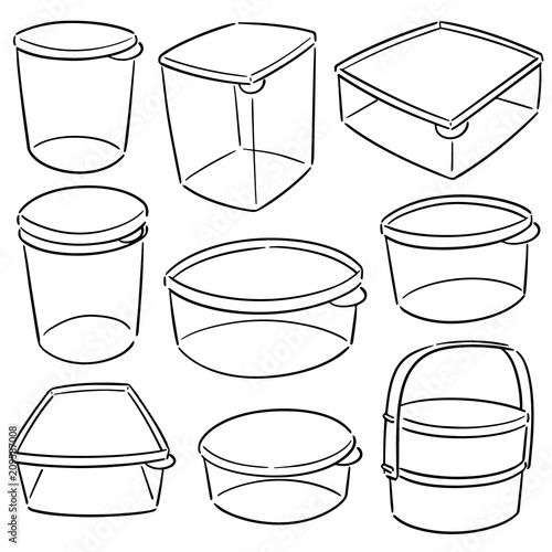 vector set of plastic container