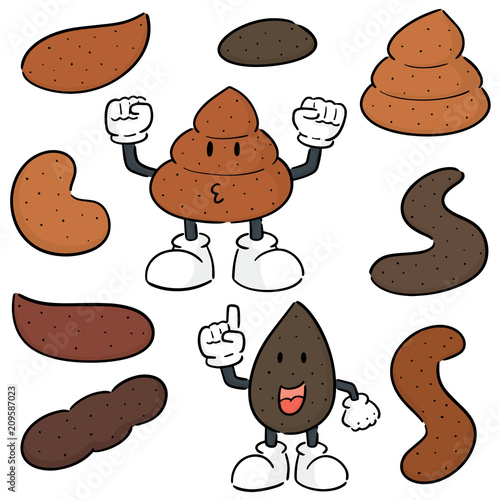 vector set of poop