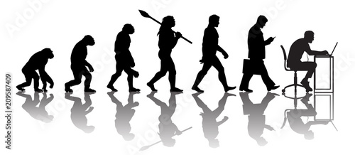 Billede på lærred Theory of evolution of man
