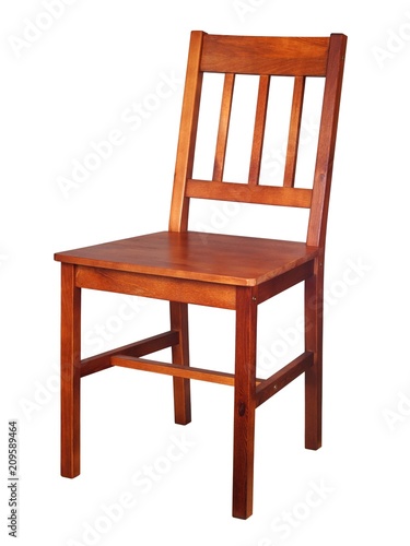 Wooden chair on white