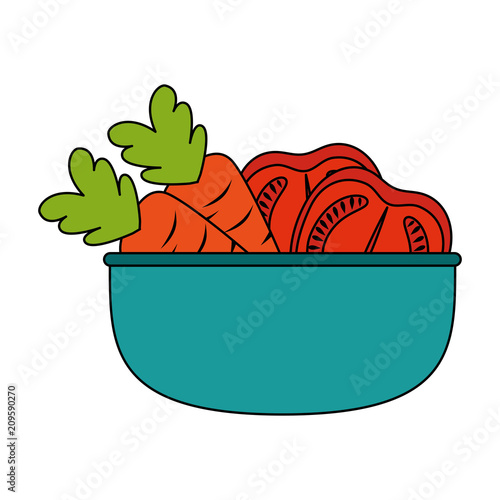 vegetables in kitchen bowl vector illustration design