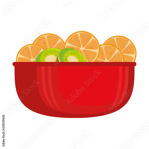 bowl with fresh fruits healthy food vector illustration design