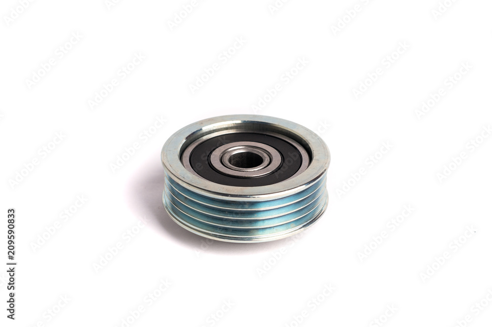 generator pulley alternator on white isolated background generator pulley alternator on white isolated background