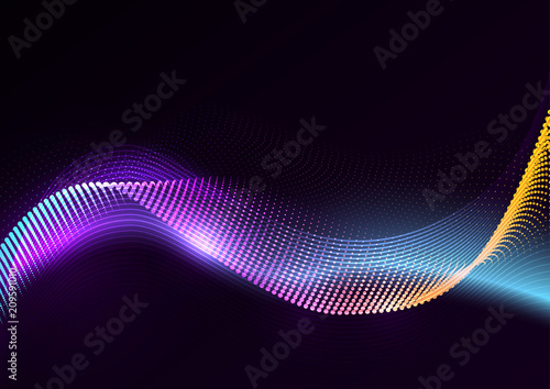 Blurred intermittent colored wave