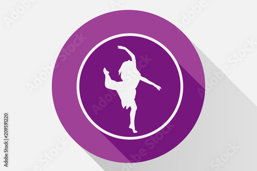 Icono morado de mujer bailando.