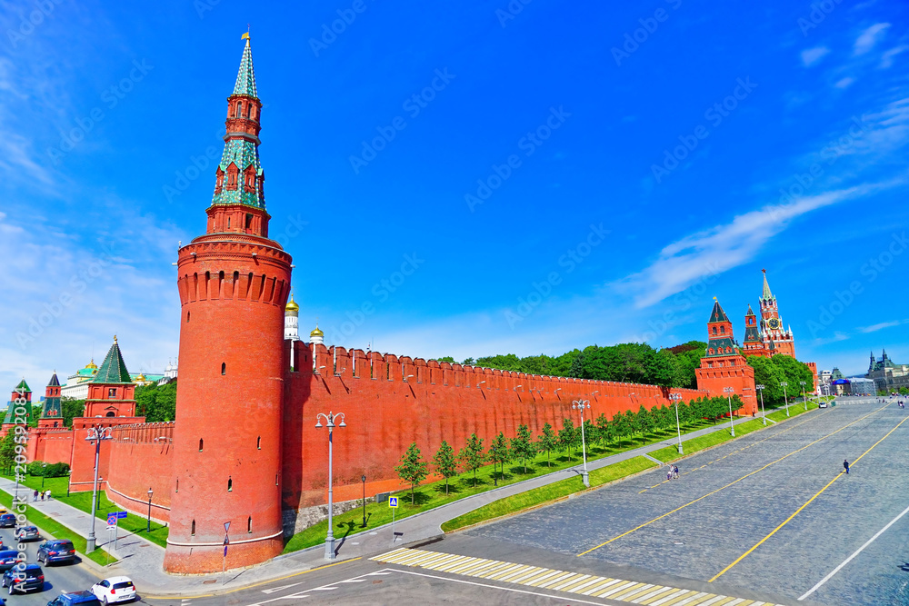 View of Kremlin and Red Square in summer in Moscow, Russia.