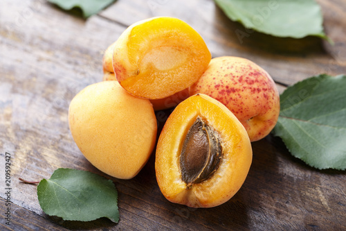 ripe apricots close-up