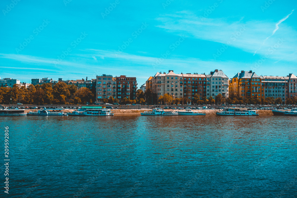 Fototapeta premium danube river with budapest in the background