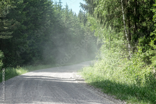 Dusty gravel / dirt road in...