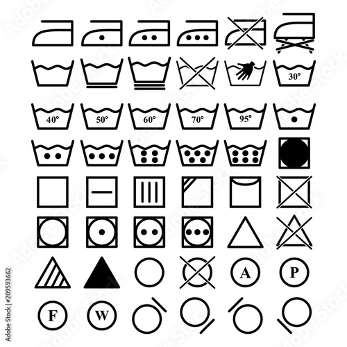 Set of laundry icons