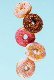 Donuts. Doughnuts On Blue Background