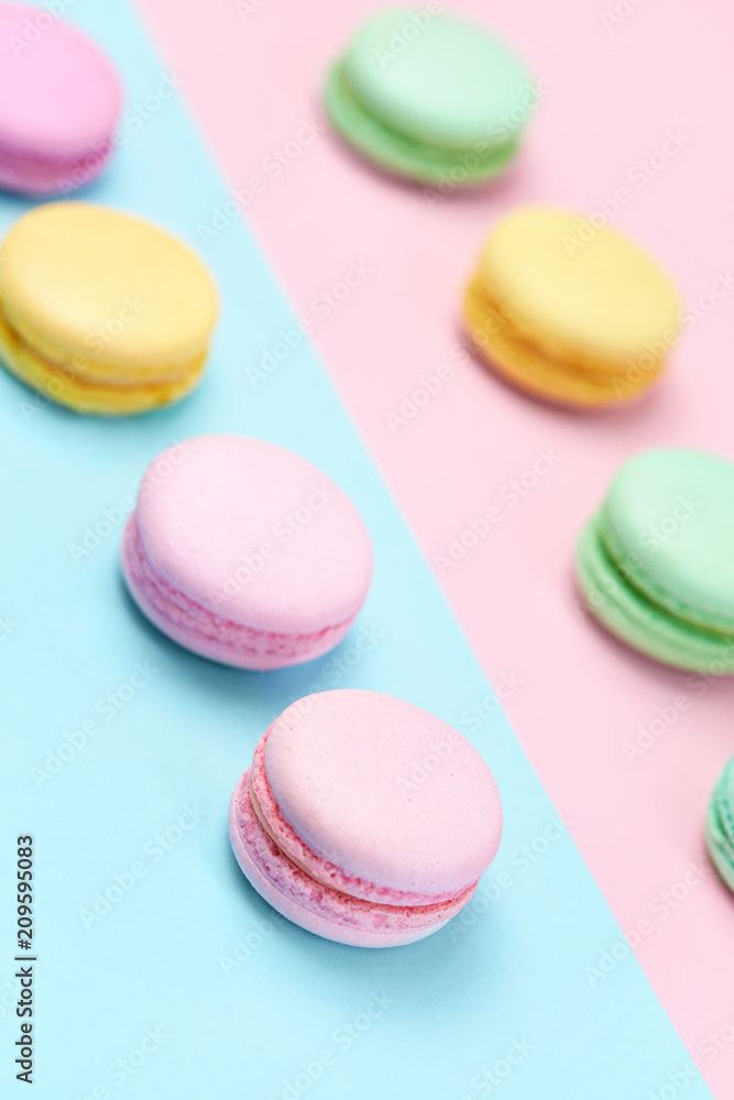 Sweets. Colorful Macaroons Background Sweets. Colorful Macaroons Background