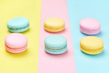 Macaron Sweets On Pastel Background