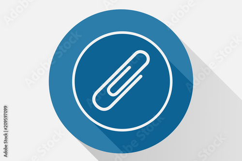 Icono azul de un clip.