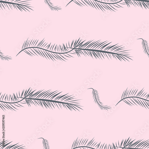 Seamless abstract feather illustrations background. Art, repeat, creative & nature.