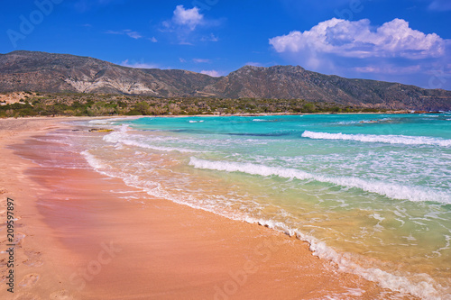Fototapeta Naklejka Na Ścianę i Meble -  Elafonissi beach with pink sand on Crete, Greece