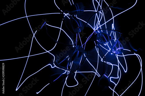 Blue laser abstract background