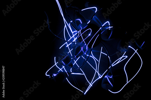 Blue laser abstract background