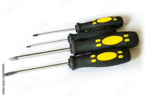 Obraz na płótnie Screwdrivers on white background