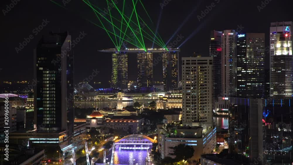 Elevated view over the city skyline and riverside restaurants at the entertainment district of Clarke Quay, Singapore, South East Asia Elevated view over the city skyline and riverside restaurants at the entertainment district of Clarke Quay, Singapore, South East Asia
