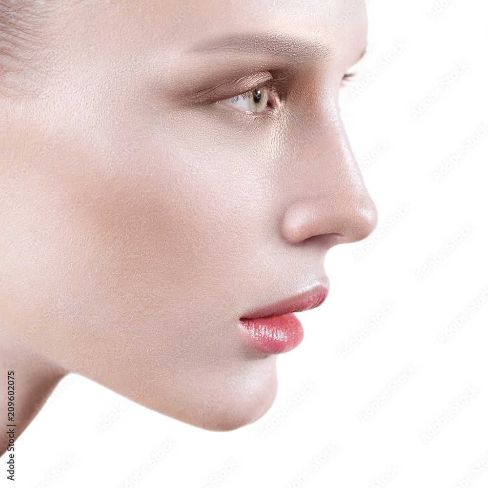 Young beautiful woman with clean perfect skin close-up Young beautiful woman with clean perfect skin close-up