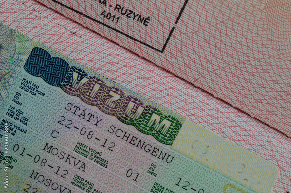 Schengen visa in the Russian passport. Stock Photo | Adobe Stock