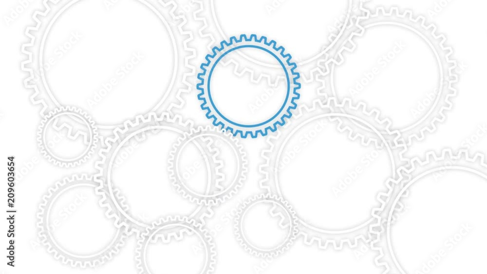 Gear wheels rotating on the white background. Loop 3D illustration Gear wheels rotating on the white background. Loop 3D illustration