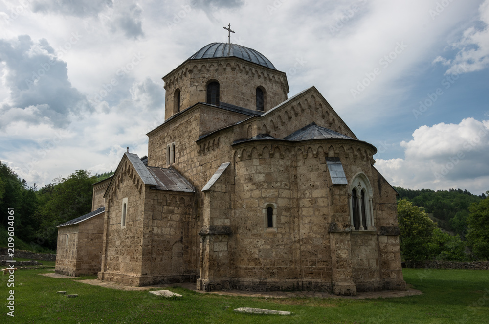 Orthodox monastery Gradac in Serbia. Gradac Monastery is located in Golija tourist region, and near the tourist center Kopaonik.