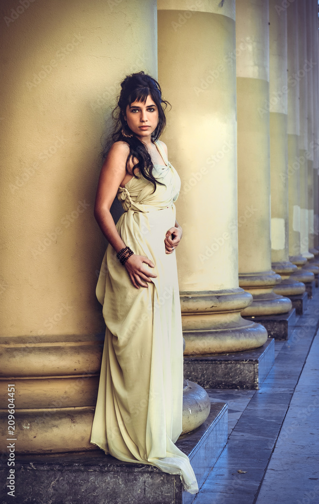 The fine young girl with a light dress. Romance style The fine young girl with a light dress. Romance style