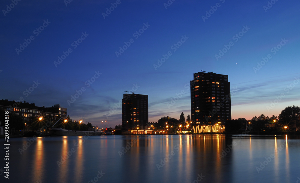 Rotterdam Coolhaven Nighttime long exposure