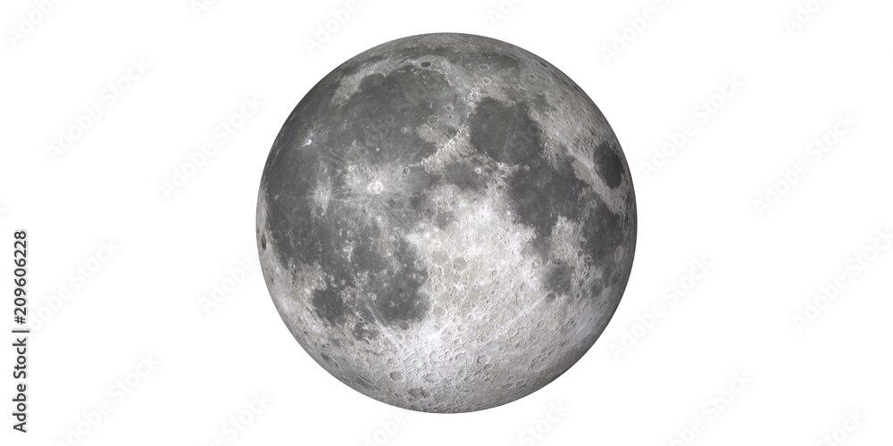 Moon in space white background Stock Illustration | Adobe Stock