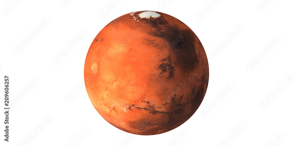 Mars Planet space white background Mars Planet space white background