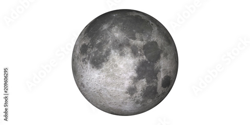 Cuadro en lienzo Moon in space white background