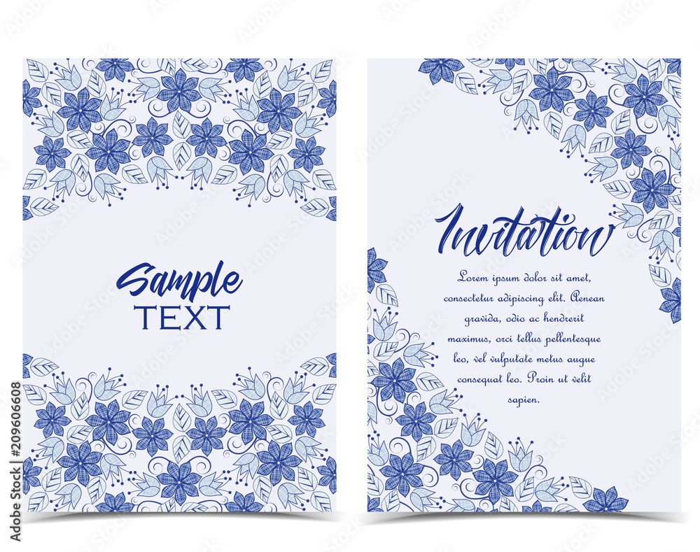 Vector illustration of floral decoration. Flower pattern. Set of greeting cards Vector illustration of floral decoration. Flower pattern. Set of greeting cards