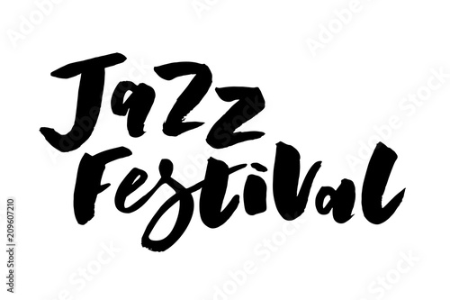 Jazz festival text lettering calligraphy black