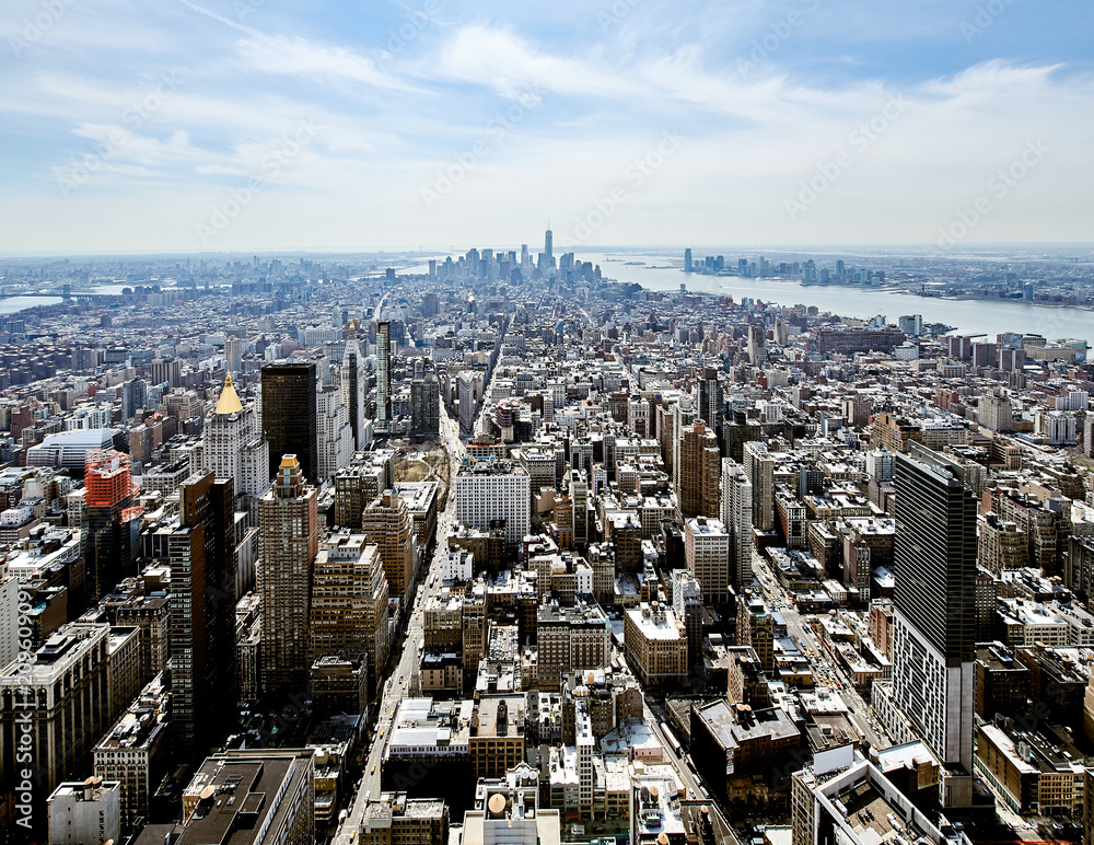 Fototapeta premium Widok na panoramę Manhattanu