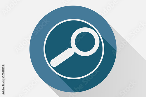 Icono azul de una lupa.