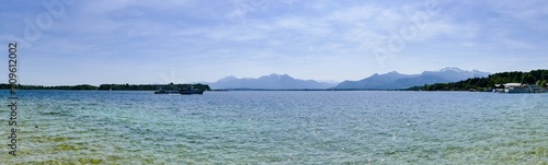 Panoramafoto Schiff auf Chiemsee