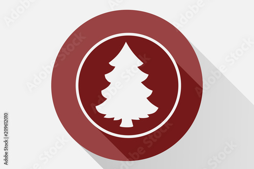 Icono rojo de árbol de navidad. 