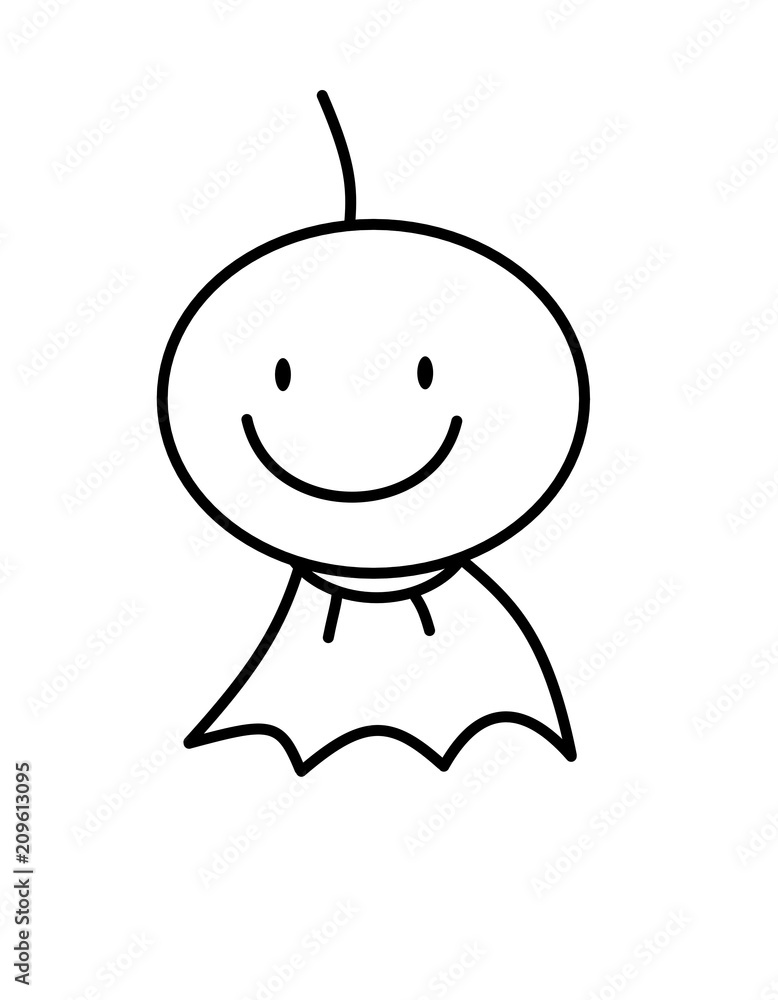 てるてる坊主糸(線画) てるてる坊主糸(線画)