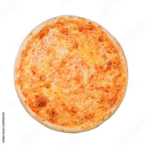 Pizza cheese on a white background