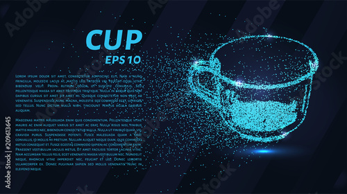 Cup of the particles. The Cup scattered on the circles and points.