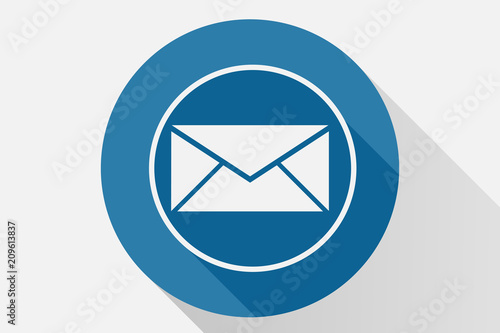 Icono azul de correo electrónico.