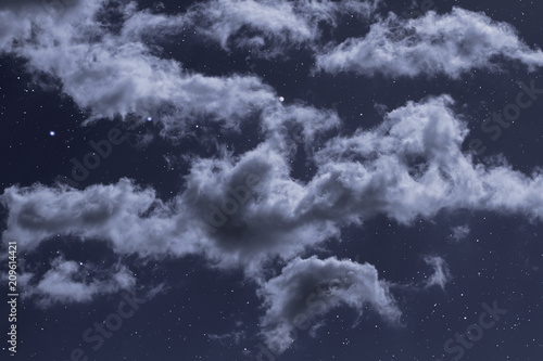 Starry night with clouds
