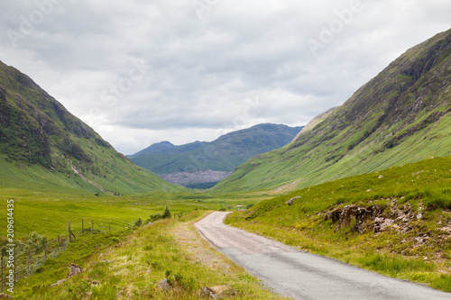 Glen Etive. The view looking down Glen Etive in the Scottish highlands.