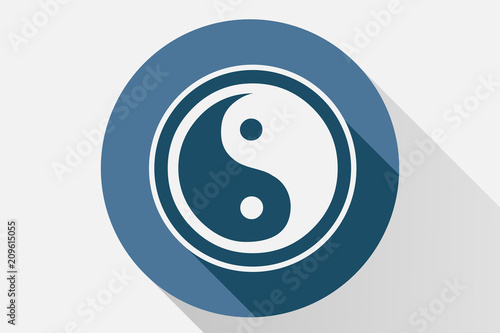 Icono azul del yin yang. 