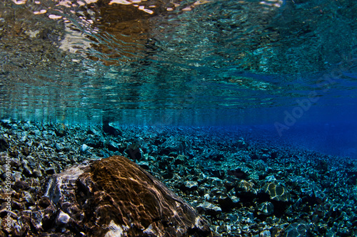 rocky underwater reflection