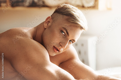 Young sexy muscular man